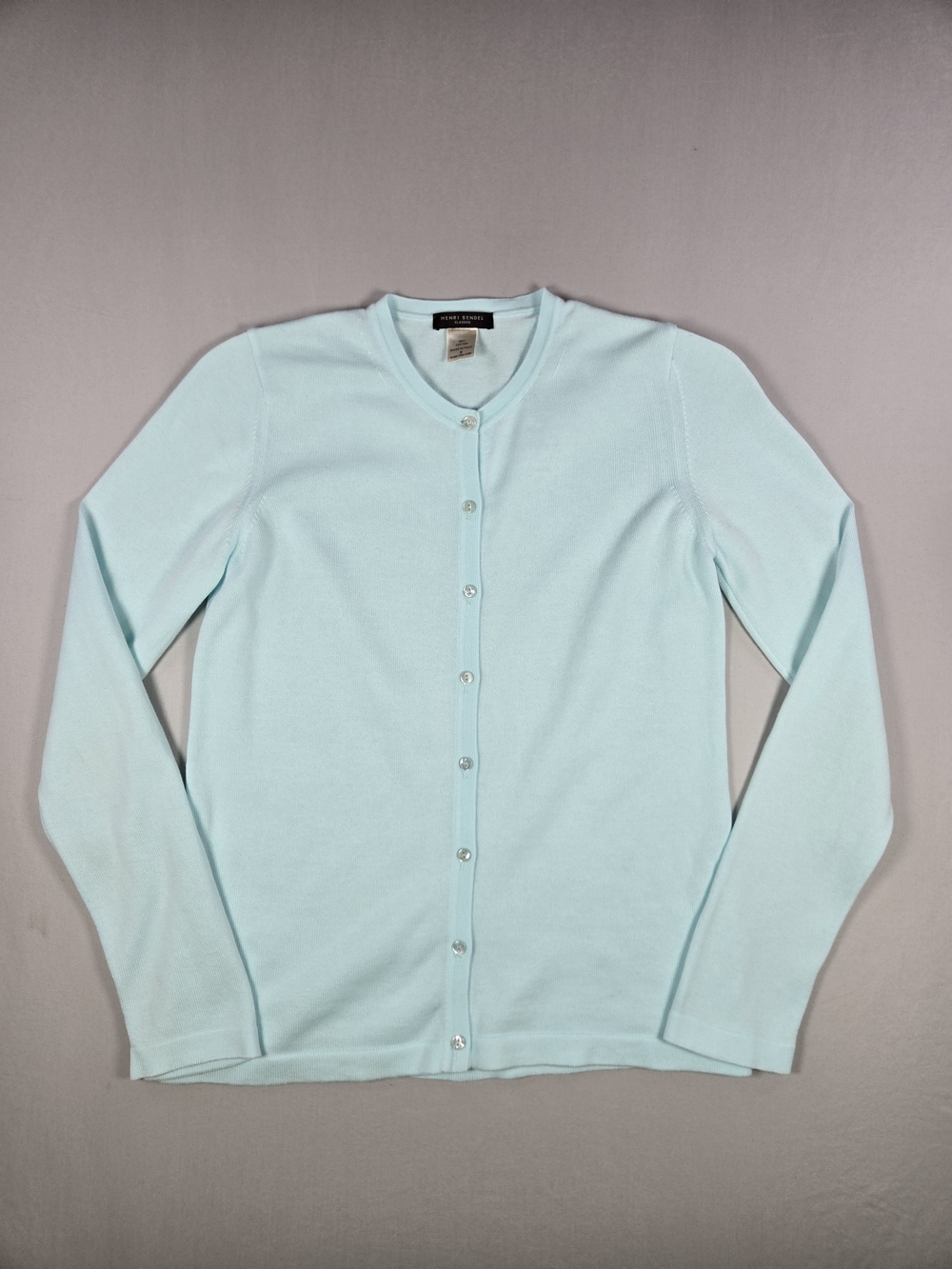 Vintage Henri Bendel Made In Italy 100% Cotton Minimalist Cardigan Button Up 8